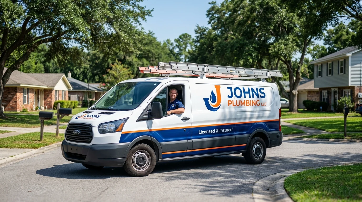 Johns Plumbing LLC service van in Dexter, NM